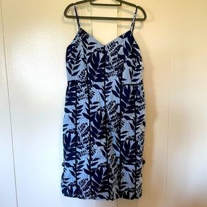 Blue floral fitted dress